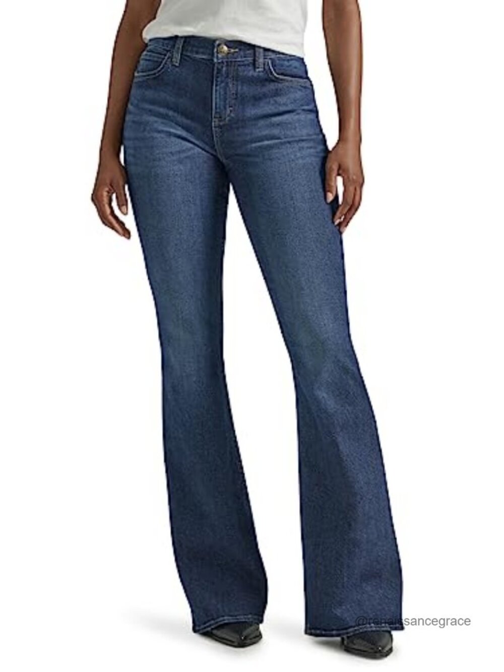 Mid Rise Flare Jeans Stretch Denim 5-Pocket Casual Women
